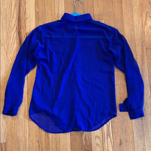 Blue chiffon button down - Picture 2 of 2